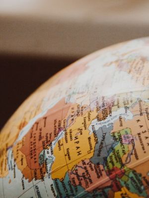 Close up of a globe
